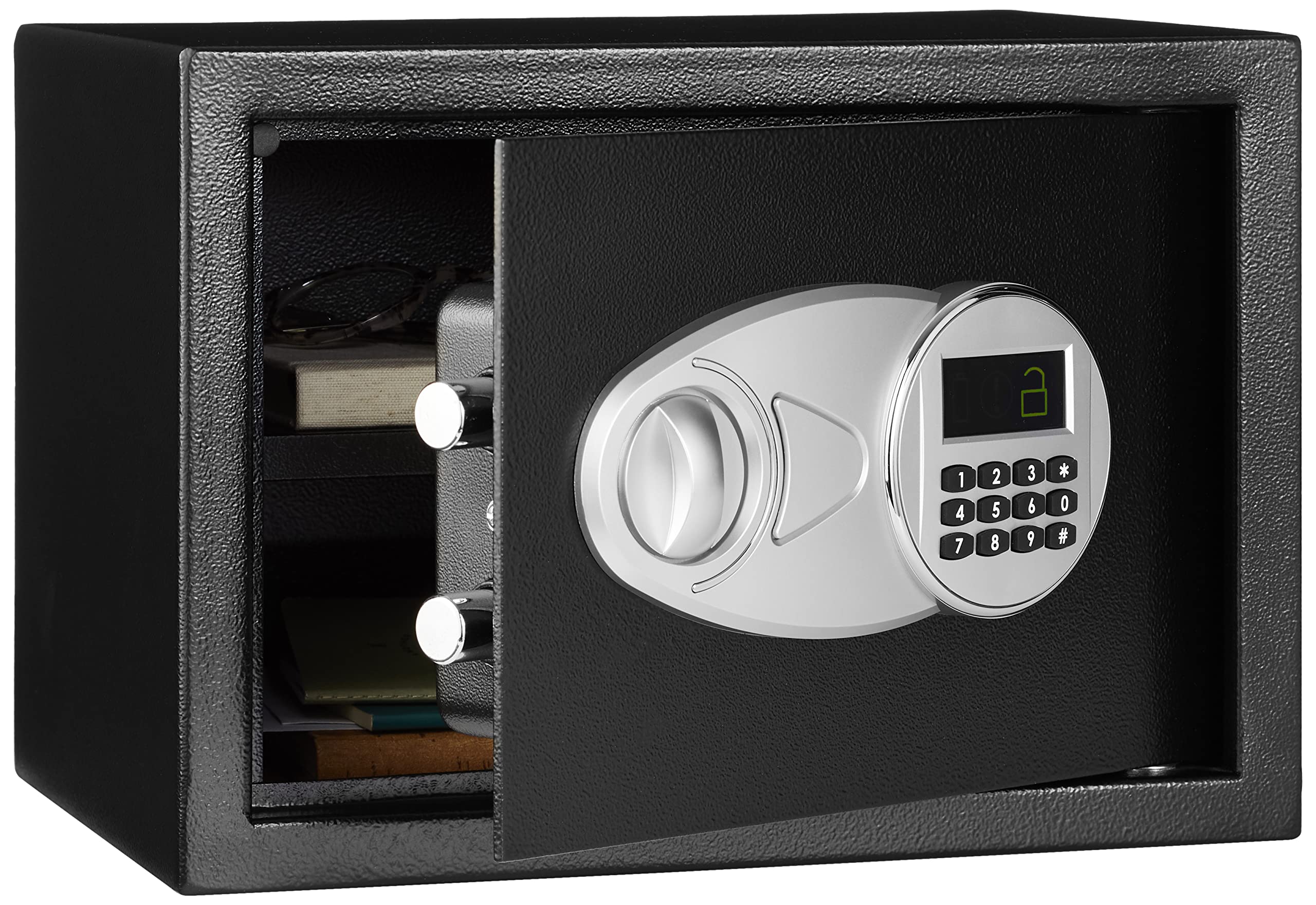  KOFAIR Caja de seguridad para el hogar (0.23 pies cúbicos) con  bolsa ignífuga, caja de seguridad personal para ahorrar dinero, mini caja  fuerte con llave, caja de seguridad digital con luz