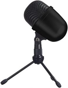 Amazon Basics Mini USB Condenser Microphone for Online Meeting, Gaming, Podcast - Black
