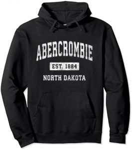 Abercrombie North Dakota ND Vintage Athletic Sports Design Pullover Hoodie