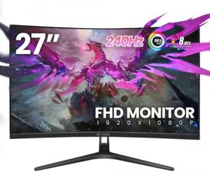 CRUA 27 Inch Curved Gaming Monitor,Full HD