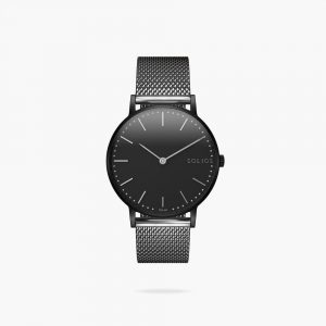 Solios Black Solar Watch